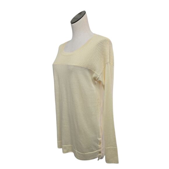 Toad & Co Merino Wool Crewneck Sweater Cream Lightweight Organic‎ Size Medium - Picture 9 of 10
